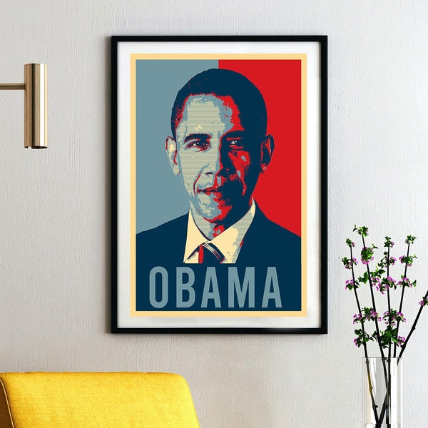 American President Barack Obama Poster, Barack Obama Hope Poster, Canvas Print, Wall Art, Print Buy 3 Pay For 2 /Express Shipping