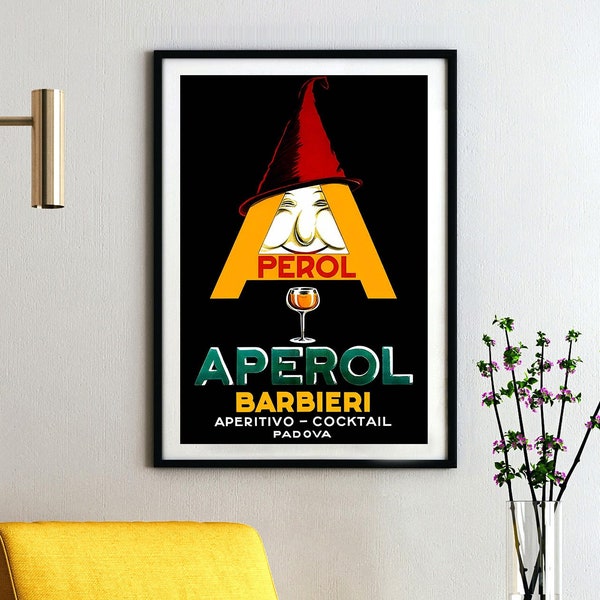 Aperol Barbieri Aperitivo Cocktail Vintage Food&Drink Poster | Canvas Print Poster | Wall Decor | Print Buy 3 Pay For 2 | Express Shipping