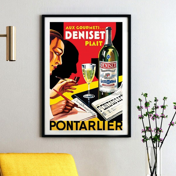 Aux Gourmets Deniset Plait vintage Food&Drink Poster | Impression sur toile | Idée cadeau | Art Déco | Imprimer Achetez-en 3 Payez-en 2 | Livraison express