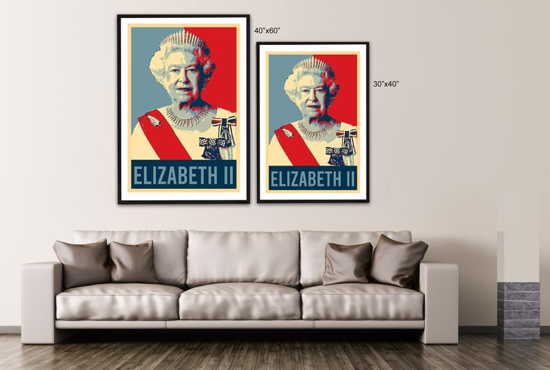 Royal Family Wall Art , Queen Elizabeth II Hope Poster, Canvas Print, Wall Art, Print Buy 3 Pay
