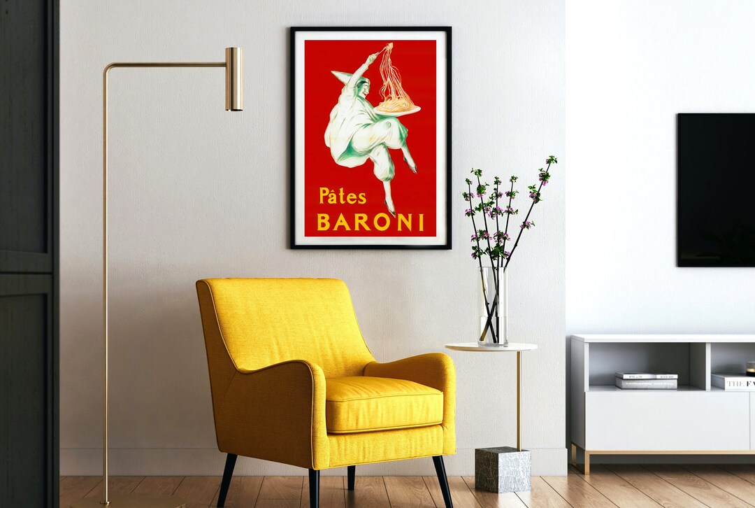 Pates Baroni Pasta 1921 Vintage Food&drink Poster Canvas Print Gift