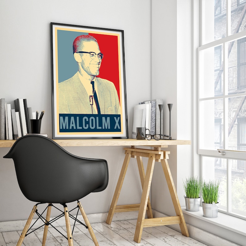 Malcolm X Wall Art Malcolm X Hope Poster Canvas Print Wall Etsy Australia
