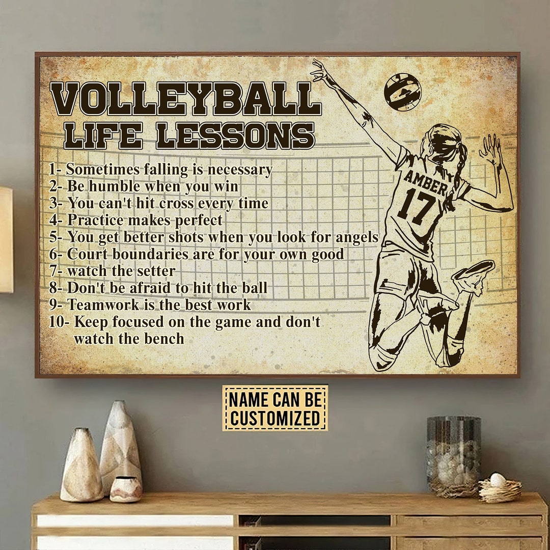 Personalized Volleyball Life Lessons Print Volleyball Player Etsy