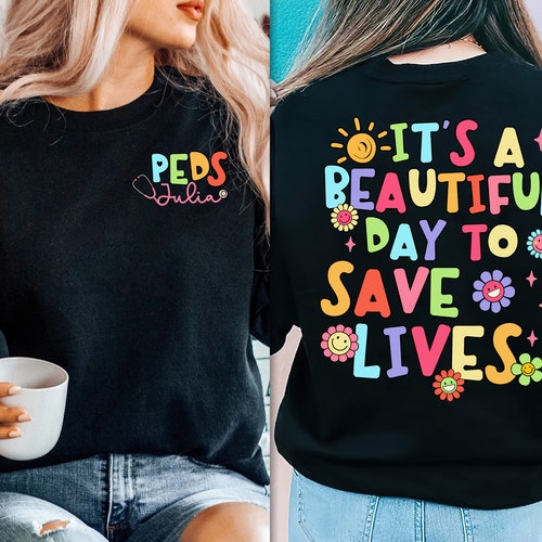 Pediatric Nurse Shirt Personalized Peds Nurse Shirt Etsy