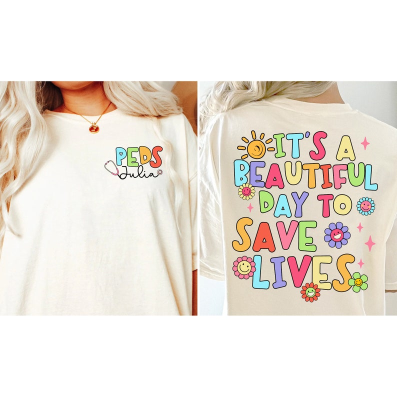 Pediatric Nurse Shirt Personalized Peds Nurse Shirt Etsy