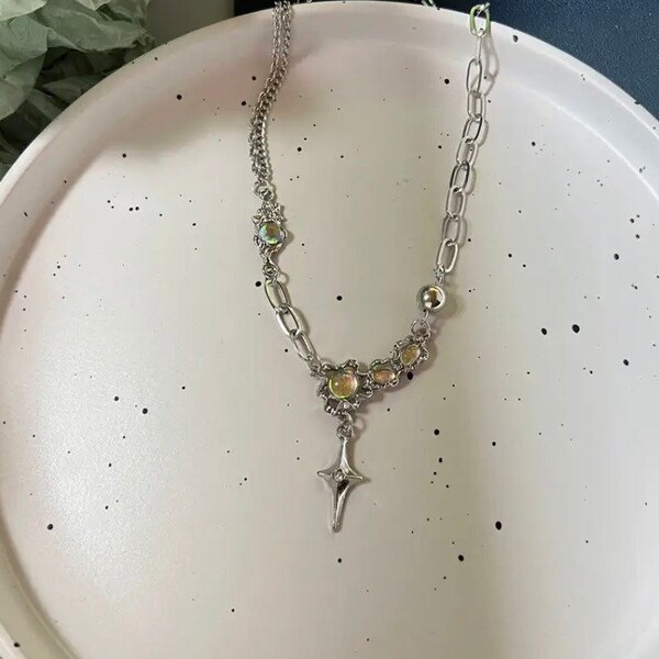 Silver Y2k Jewelry Necklace - Etsy