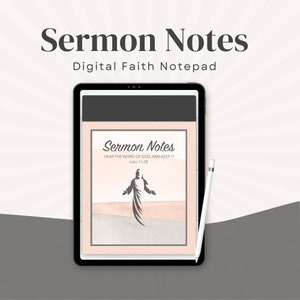 Digital Church Sermon Notes Notepad | Christian Journal