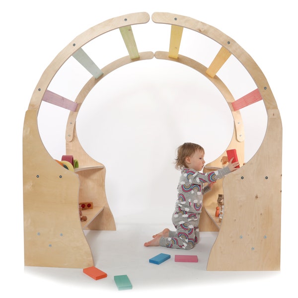 Wooden Waldorf Playstand  Rainbow