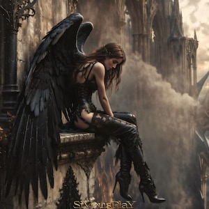 Dark Angel Art Print: Gothic Fantasy Poster (Digital Download)