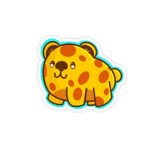 Pegatina de oso manchado/pegatina troquelada laminada/diario/pegatina para computadora portátil/agenda/dibujo animado/bonita