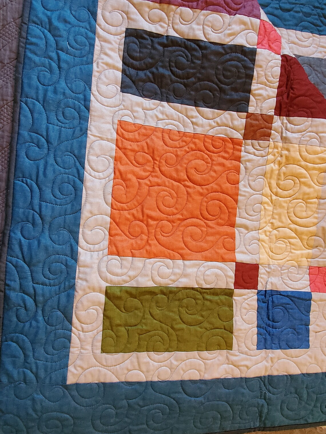 Colorful Block Quilt: Full/queen Size, Hand-bound - Etsy