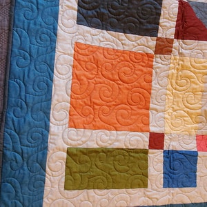 Colorful Block Quilt: Full/queen Size, Hand-bound - Etsy