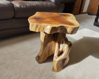 Tree stump stool end table tree stump side table wood bed side table tree stump table living room Decor home decor gift for mom dad