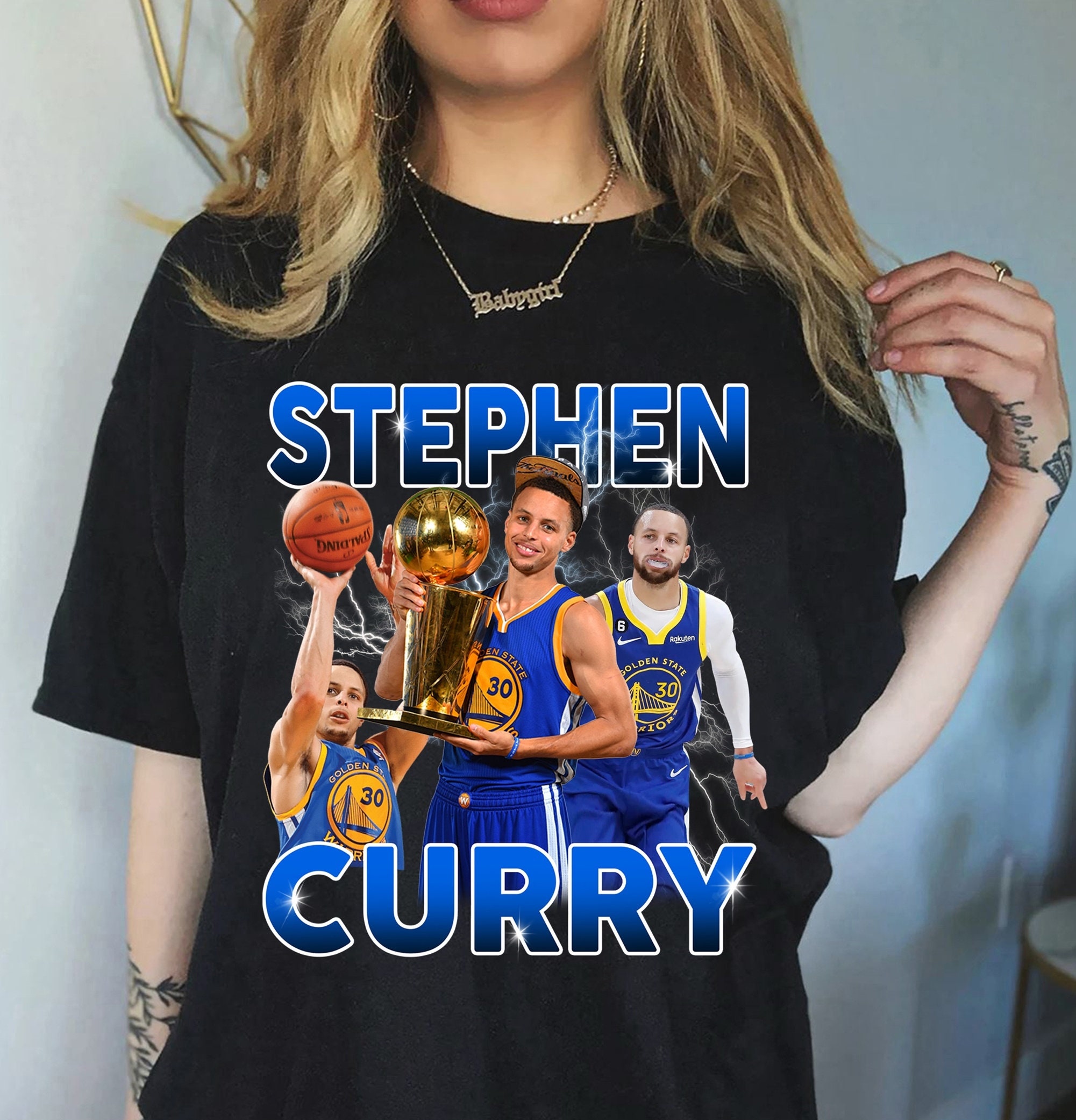 Men Stephen Curry #30 Cartoon Characters White Golden State Warriors T-Shirt  - Stephen Curry Warriors T-Shirt - klay thompson oakland jersey 