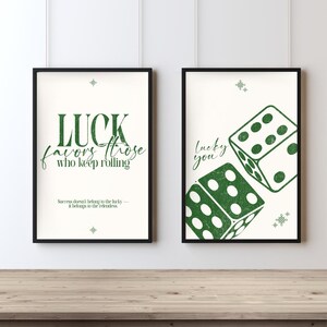 Luck Favors Those who Keep Rolling | Lucky Dice Art | Lucky Wall Art Digital Print | Motivational Wall Art | Success Wall Art