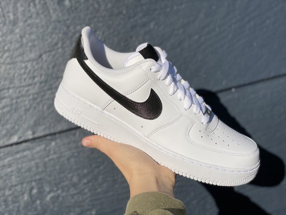 Black Swoosh Tab and Tongue Custom Air Force 1's af1s - Etsy