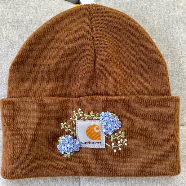 Hand-Stitched Flower Carhartt Beanie