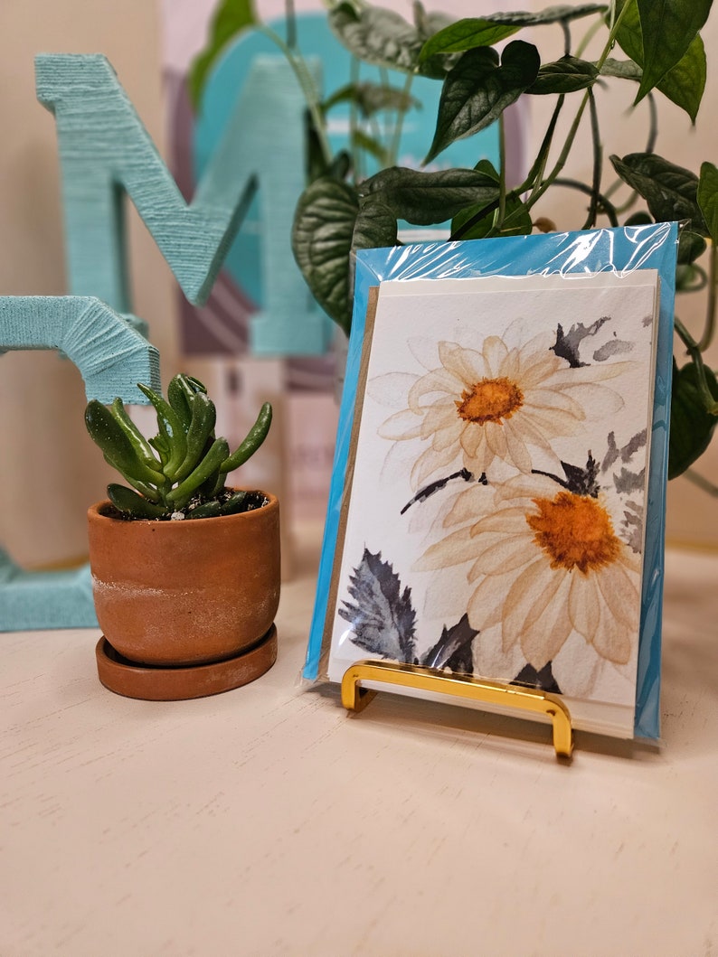 Qty 5 | Hand Painted Daisy Watercolor Print Note Cards W/ Envelopes - Etsy
