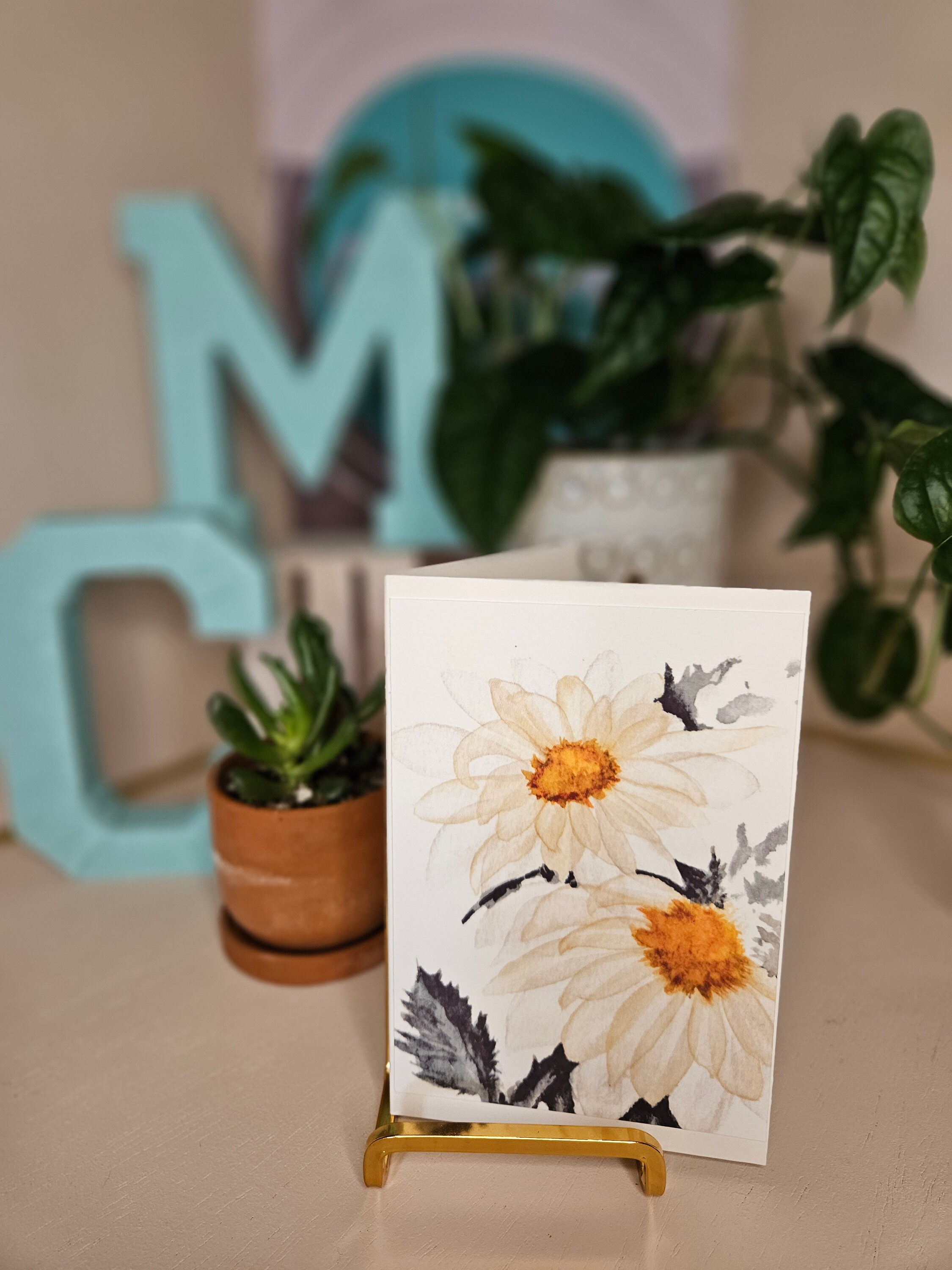 Qty 5 | Hand Painted Daisy Watercolor Print Note Cards W/ Envelopes - Etsy