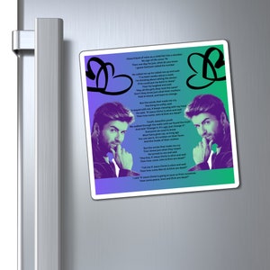George Michael Picture and Song lyrics for &quot;John and Elvis are Dead&quot; Refrigerator Magnets