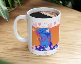 George Michael Pink Hearts Ceramic Mug 11oz