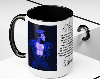 George Michael "I'm Your Man" Lyric Two-Tone Coffee Mug, 15oz