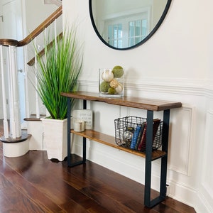 Unique Handmade Console Entryway Table - Sustainable Reclaimed Wood ...