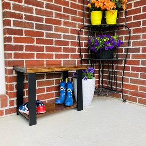 Entryway Bench with Shoe Rack, Shoe Rack, Entryway organizer, Shoe Organizer, Shoe storage, Patio Furniture, Outdoor Bench image 2