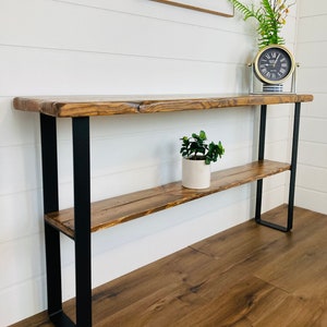 Narrow Console table and sofa table, console table, sofa table with distressed wood, entryway table, Live edge console table