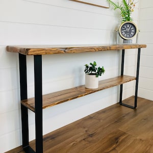 Narrow Console table and sofa table, console table, sofa table with distressed wood, entryway table, Live edge console table