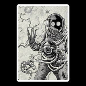 Octopus Parasite Sticker / Fantasy & Sci Fi / Arte surreale / Tre opzioni di dimensioni!