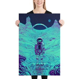 Astronaut On Pluto Poster | Abstract Wall Art | Fantasy & Sci-Fi | Space Lovers | Tons of Size Options!