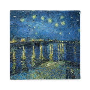 Starry Night Over the Rhone, Van Gogh - Pillow Case | Classic Art Home Decor | Multiple Size Options
