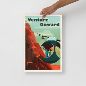 Venture Onward Poster, 12&#39;&#39; x 18&#39;&#39; | Abstract Wall Art | Fantasy & Sci-Fi