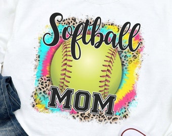 Softball Mom Sweatshirt, Mom Softball Shirt, Leopard Print Softball Mom Shirt, Game Day Shirt, Gift For Softball Mom, Comfy Sports Mom Shirt