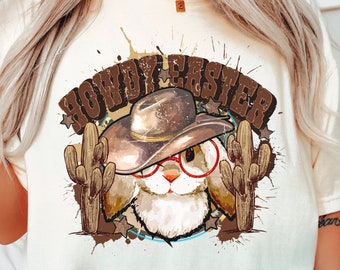 Howdy Easter Western Comfort Colors Shirt, Retro Cowboy Bunny Graphic Tee, Vintage Easter Bunny Cowboy TShirt, Cute Rabbit Easter T Shirt,