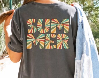 Comfort Colors Retro Summer Shirt Vintage Summer T-Shirt Trendy Beach TShirt Vacation T Shirt Beach Cover Up Travel Top Oversized Summer Tee