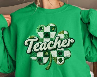 Namaakgaren leraar St Patricks Day Sweatshirt Shamrock leraar shirt Lucky Teacher shirt klaver leraar shirt St Pattys Day leraar top
