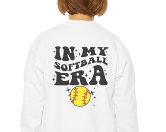 Kids Softball Sweatshirt Youth In My Softball Era Shirt Gift For Softball Player Kids Softball Fan Shirt Youth Softball Game Day Sweatshirt