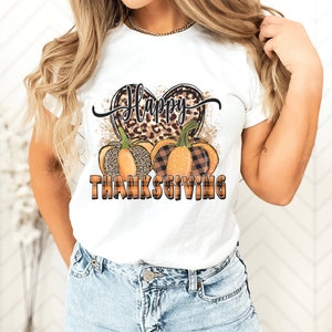 Cheetah Print Thanksgiving T-Shirt, Happy Thanksgiving Shirt, Thankful Shirt, Grateful Shirt, Fall Vibes Shirt, Leopard Thanksgiving Shirt
