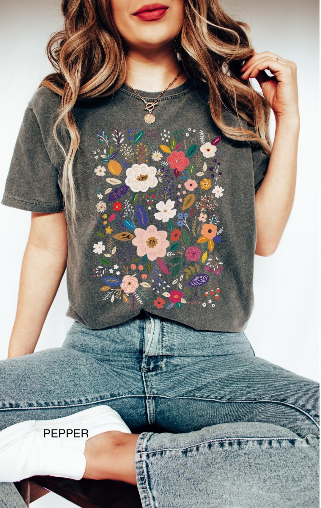 Boho Wildflowers Comfort Colors Shirt, Wild Flowers Tshirt, Floral ...