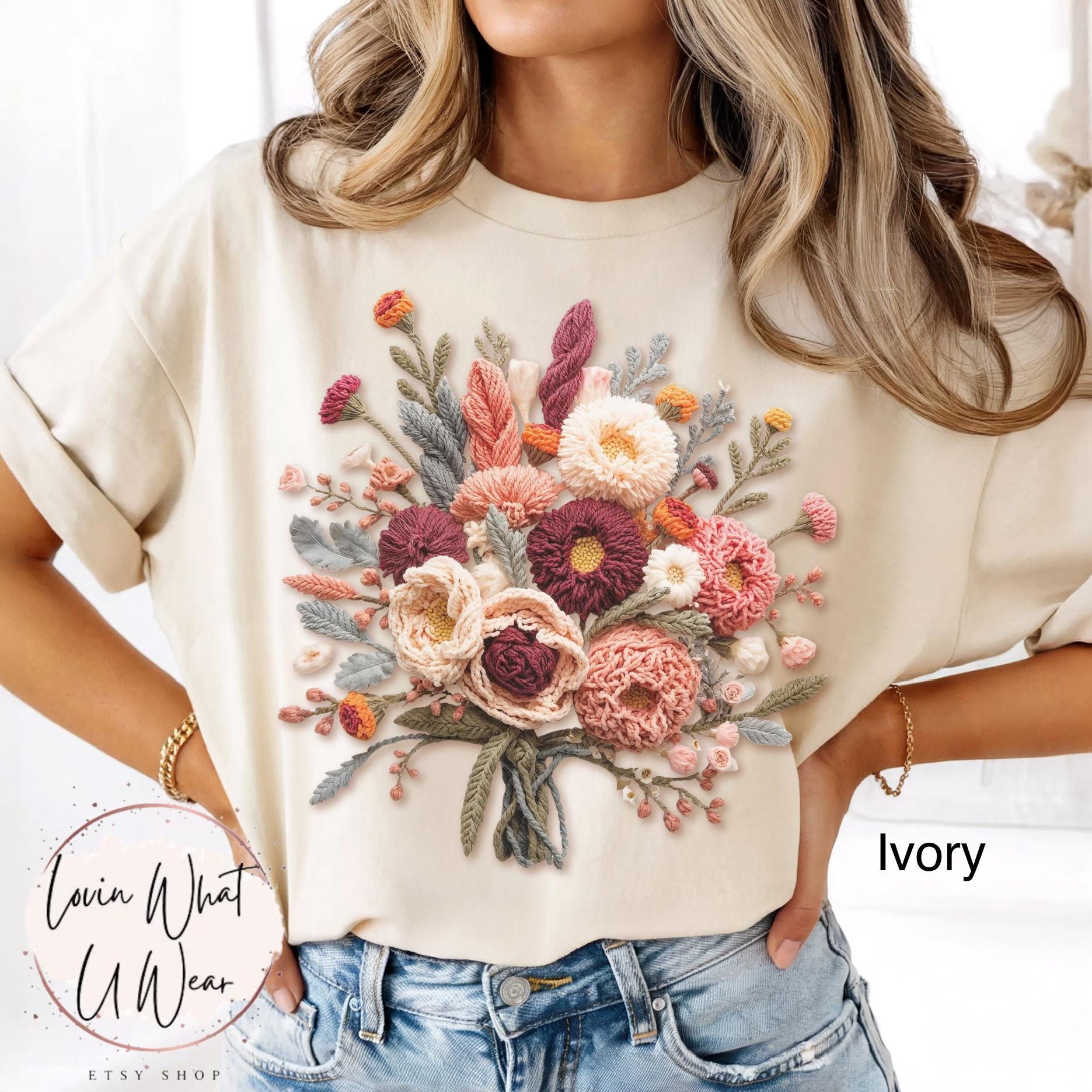 Embroidered Flower Shirt - Etsy