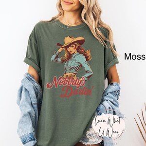 Comfort Colors Retro Western Shirt Nobodys Darlin T-Shirt Vintage Cowgirl TShirt Rodeo Tee Trendy Country Music Top Cute Southwest TShirt afbeelding 6