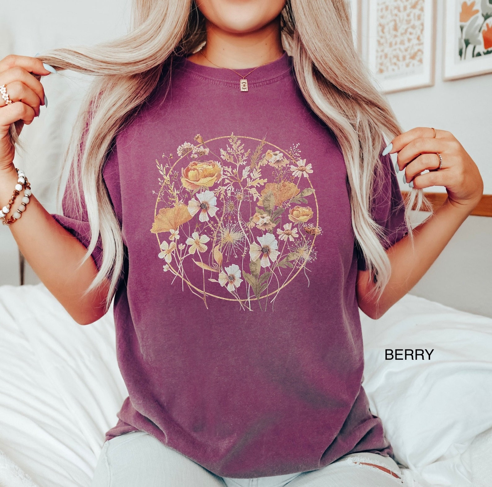 Boho Wildflowers Comfort Colors Shirt, Wild Flowers Tshirt, Vintage ...