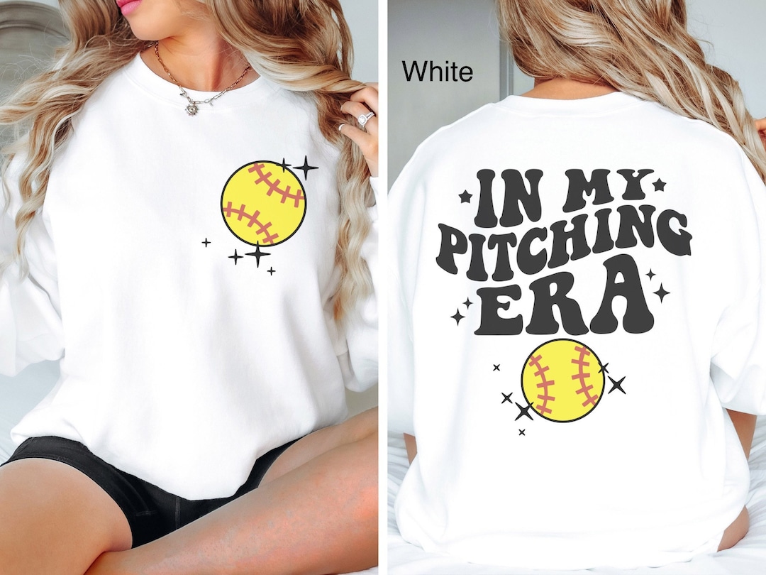 Funny Softball Pitcher Sweatshirt in My Pitching Era Softball Shirt