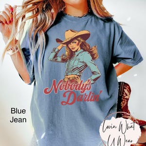 Comfort Colors Retro Western Shirt Nobodys Darlin T-Shirt Vintage Cowgirl TShirt Rodeo Tee Trendy Country Music Top Cute Southwest TShirt afbeelding 7