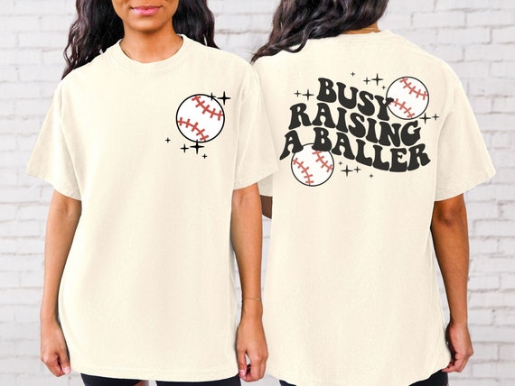 Unisex Busy Raising A Baller Baseball Comfort Colors Shirt, Baseball Mom TShirt, Baseball Dad Tee, Game Day T Shirt, Baseball Mama T-Shirt