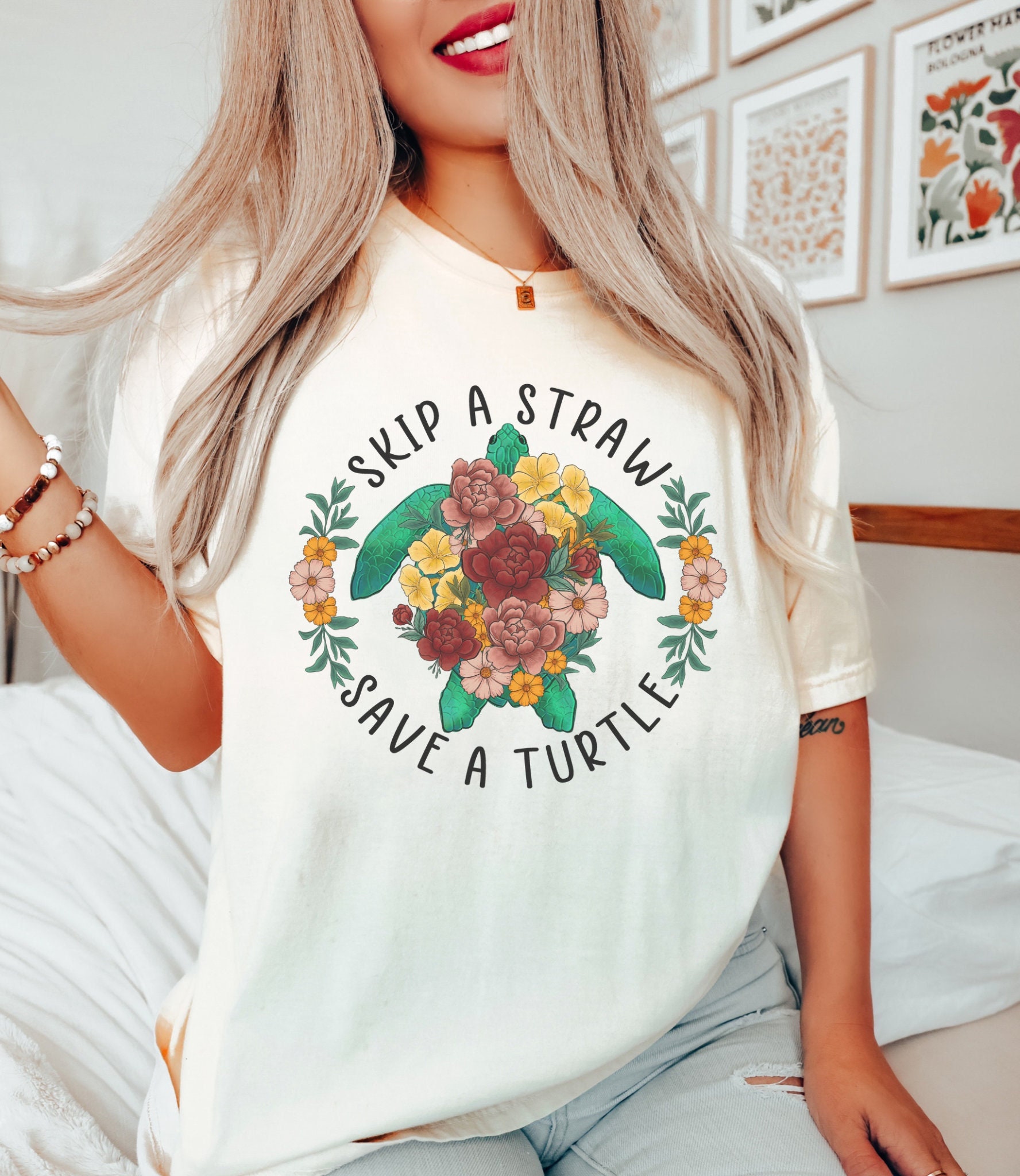 Skip A Straw Save A Turtle T-Shirt Skip A Straw Save A Turtle T-Shirt