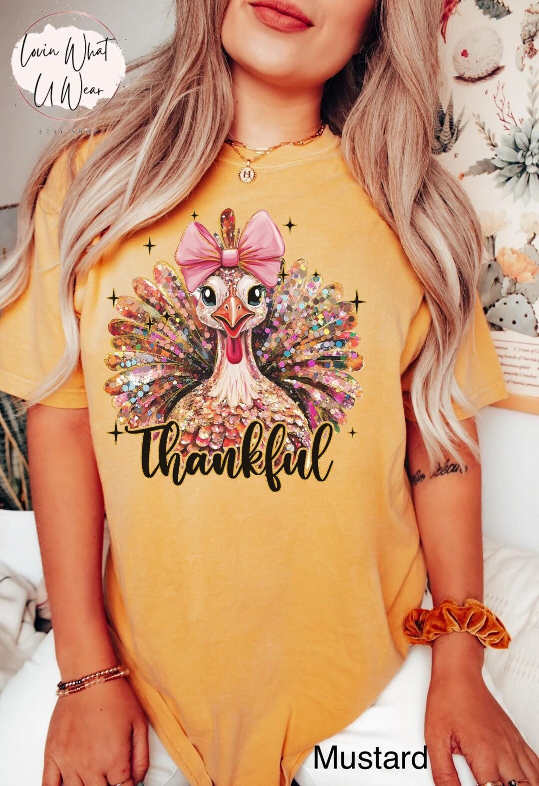 Faux Rhinestone Turkey T-Shirt