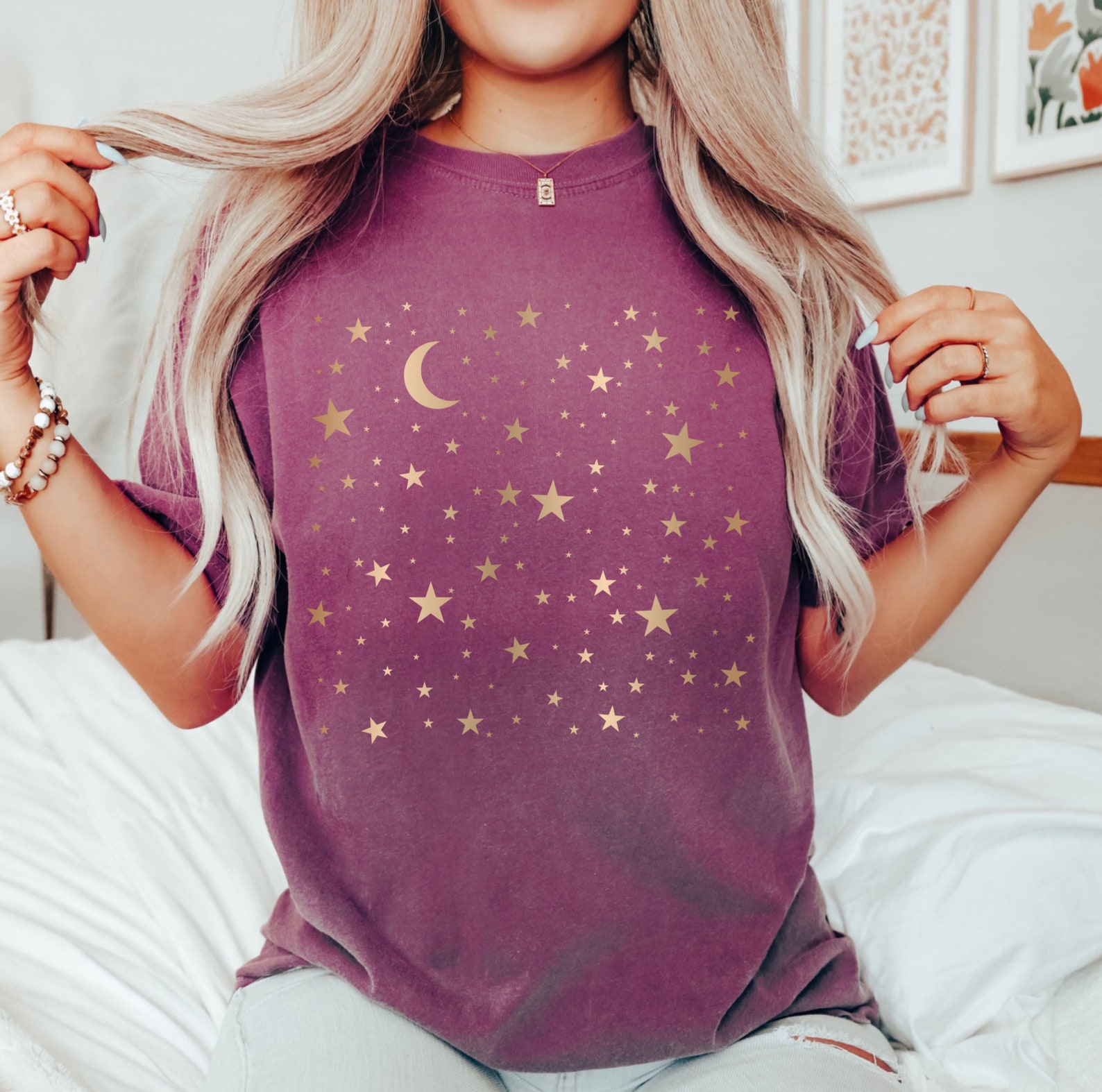 Fine Knit T-Shirt in Moon Sparkle